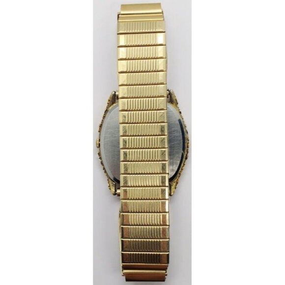 Vintage 1980 Men's Seiko Quartz Gold Nugget Embelished Men's Watch 1980's Retro - Picture 8 of 9